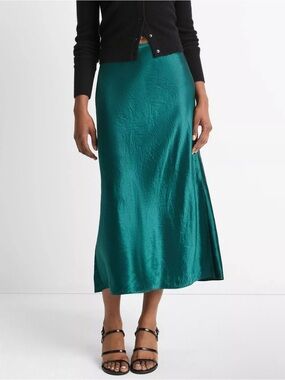 Vince Satin Midi Slip Skirt